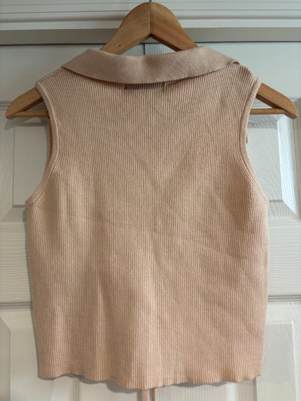 Cider Cropped Tank w/ Collar Ribbed Knit Tan Women's Large NWT - Picture 5 of 5